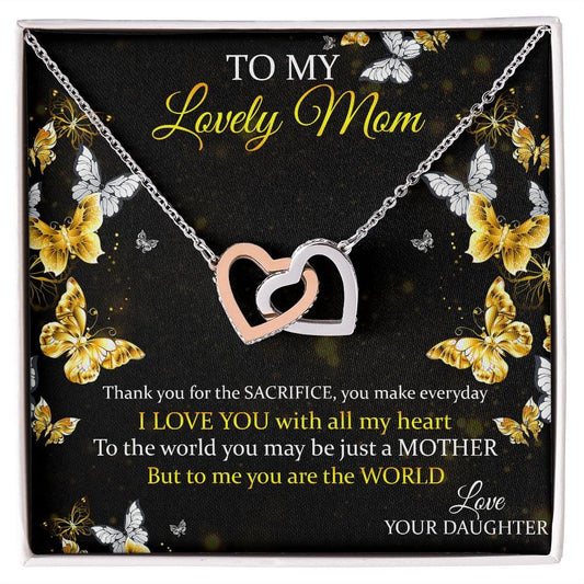 To My Mom- The Premium Interlocking Hearts Necklace