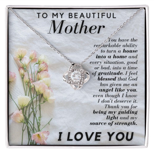 Necklaces for mothers-  Beautiful Love Knot Necklace