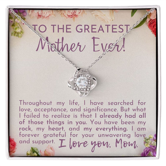 Personalized Necklace for Mom- Quality Love Knot Necklace