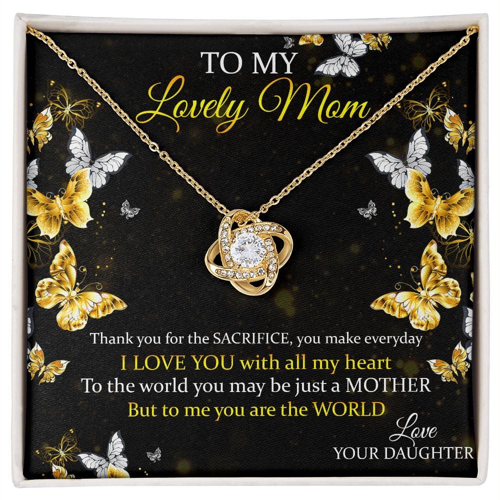 TO MY LOVELY MOM- Love Knot Necklace