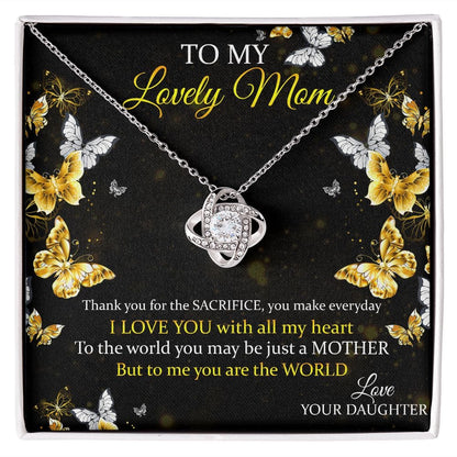 TO MY LOVELY MOM- Love Knot Necklace