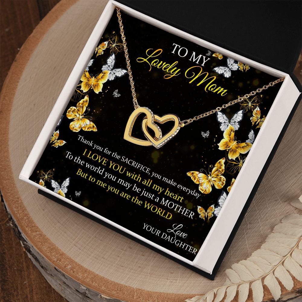 To My Mom- The Premium Interlocking Hearts Necklace