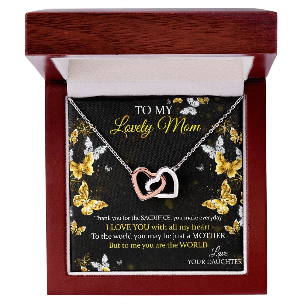 To My Mom- The Premium Interlocking Hearts Necklace