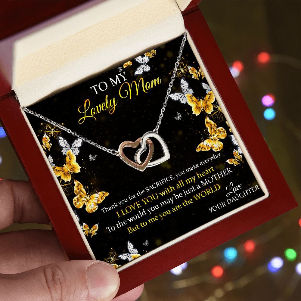 To My Mom- The Premium Interlocking Hearts Necklace